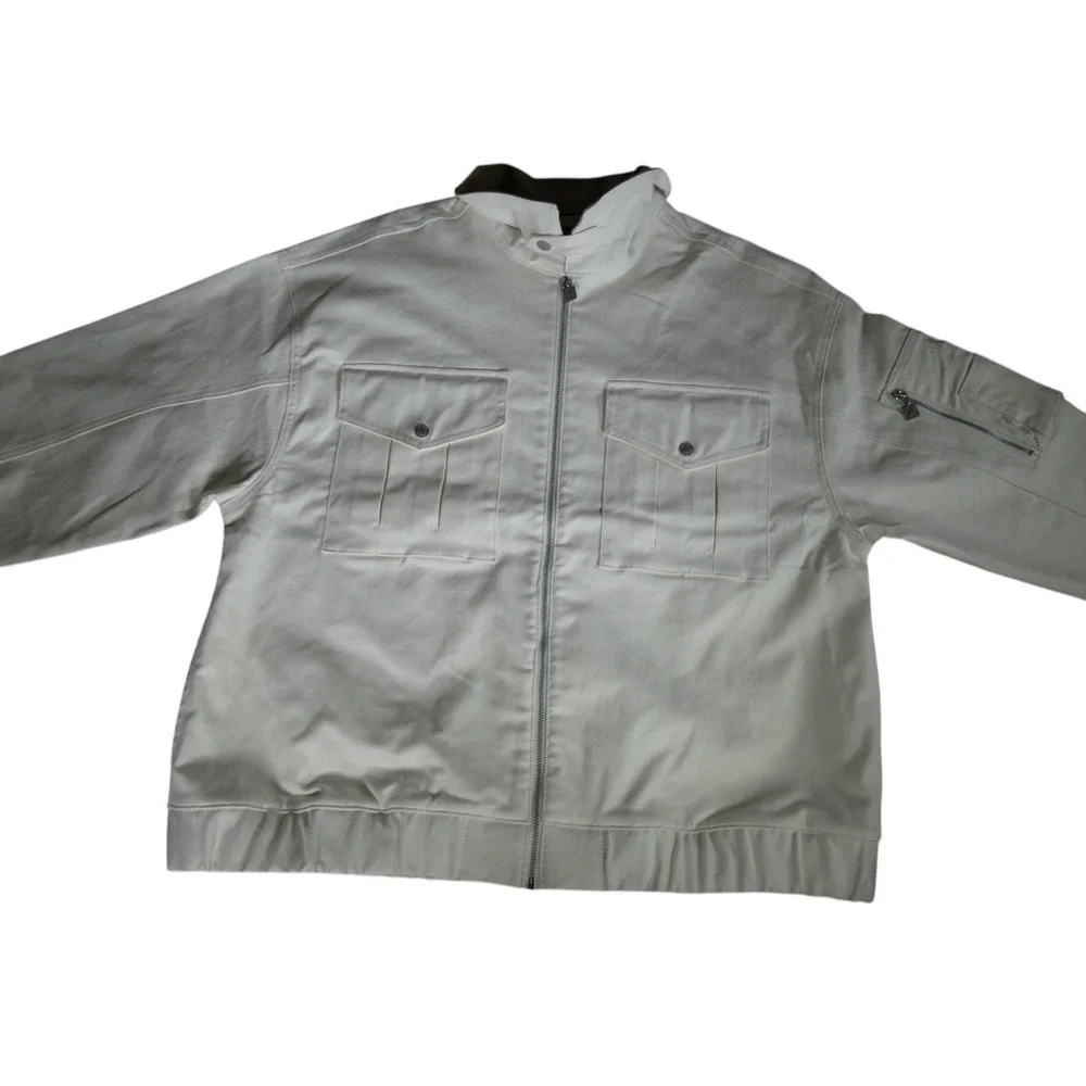 Nike‎ Air Jordan Renegade Women's White Canvas Jacket FN5674-133 Size Medium New
